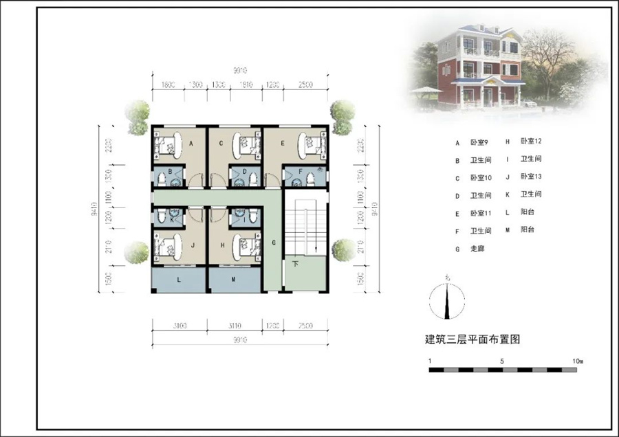 三層280平簡(jiǎn)歐式輕鋼別墅房屋